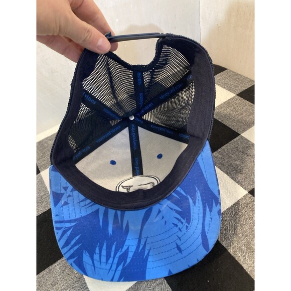 Vineyard Vines Hat Tropical Floral Mesh SnapBack Cap Blue Navy Adjustable - Picture 5 of 8